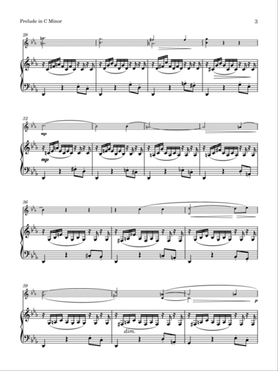 Prelude in C minor for Piano and Violin (after BWV 999) Chamber Music scores gallery preview page 3