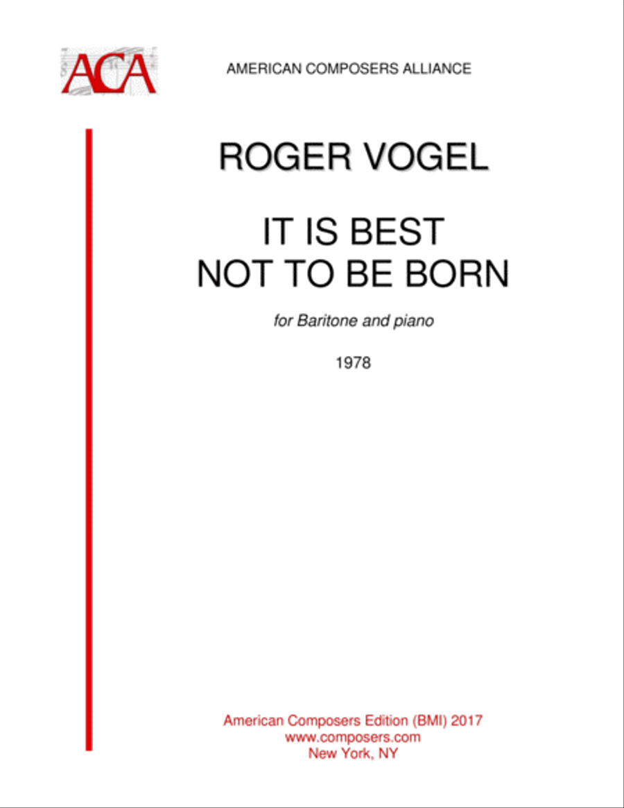 [Vogel] It Is Best Not To Be Born Voice Solo scores gallery preview page 1