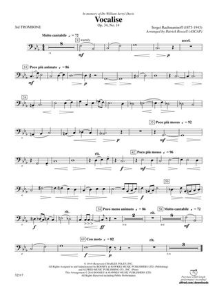 Vocalise, Op. 34, No. 14: 3rd Trombone