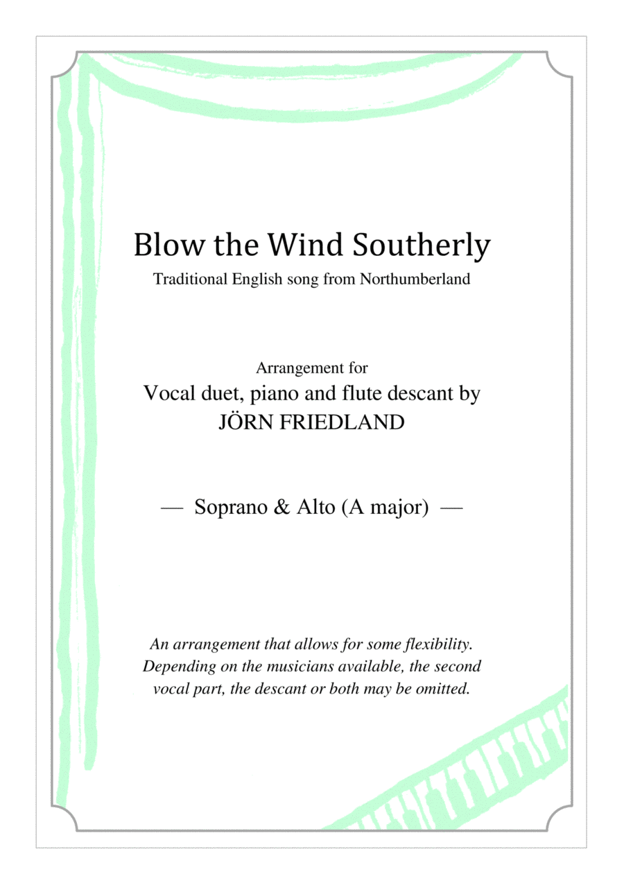Blow the Wind Southerly Piano scores gallery preview page 1