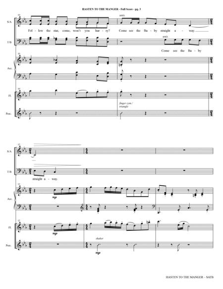 Hasten to the Manger (With "Pat-A-Pan") (arr. Stan Pethel) - Full Score