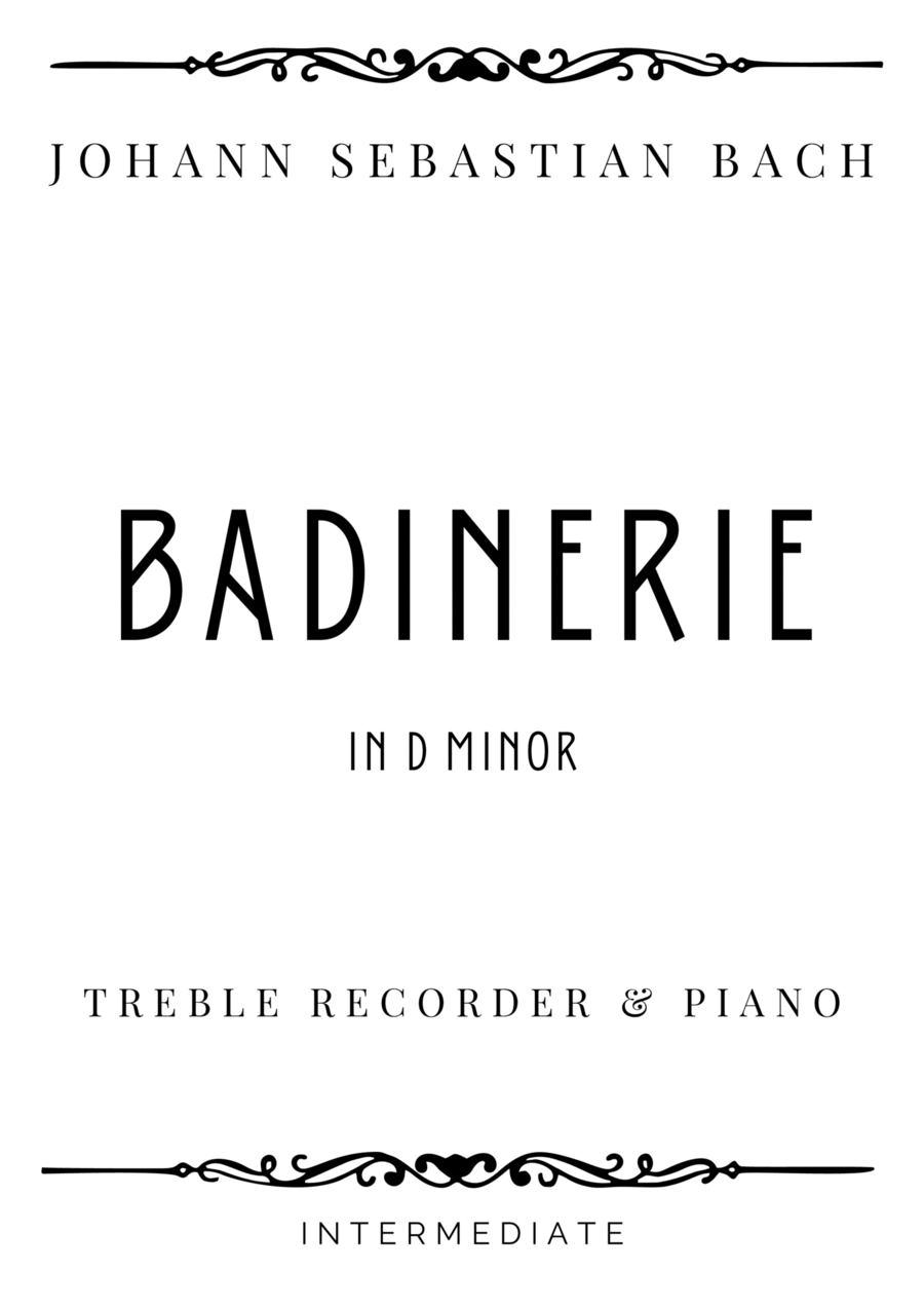 J.S. Bach - Badinerie (from orchestral suite) in D Minor - Intermediate Chamber Music scores gallery preview page 1