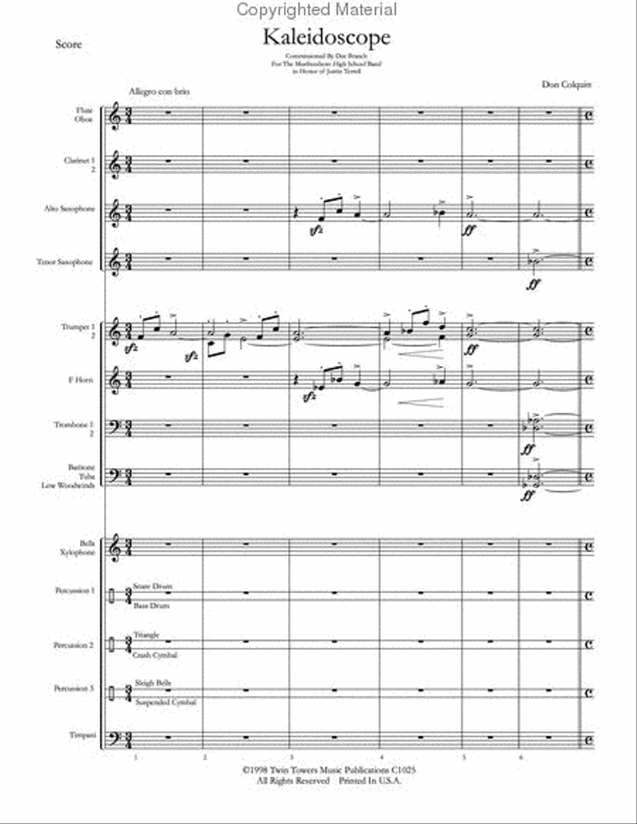 Kaleidoscope Concert Band scores gallery preview page 4