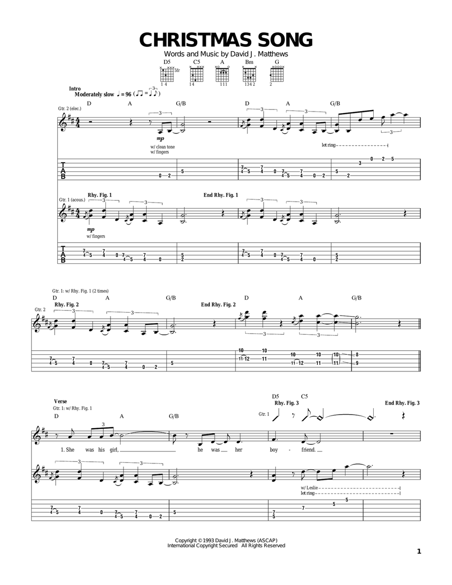 Christmas Song Christmas Song Acoustic Guitar scores gallery preview page 1