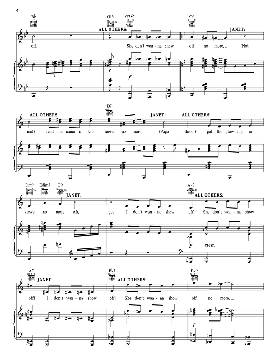 Show Off Piano, Vocal, Guitar scores gallery preview page 4