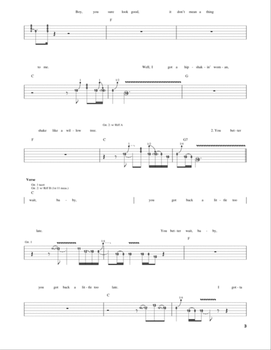 Shake For Me Shake For Me Electric Guitar scores gallery preview page 3