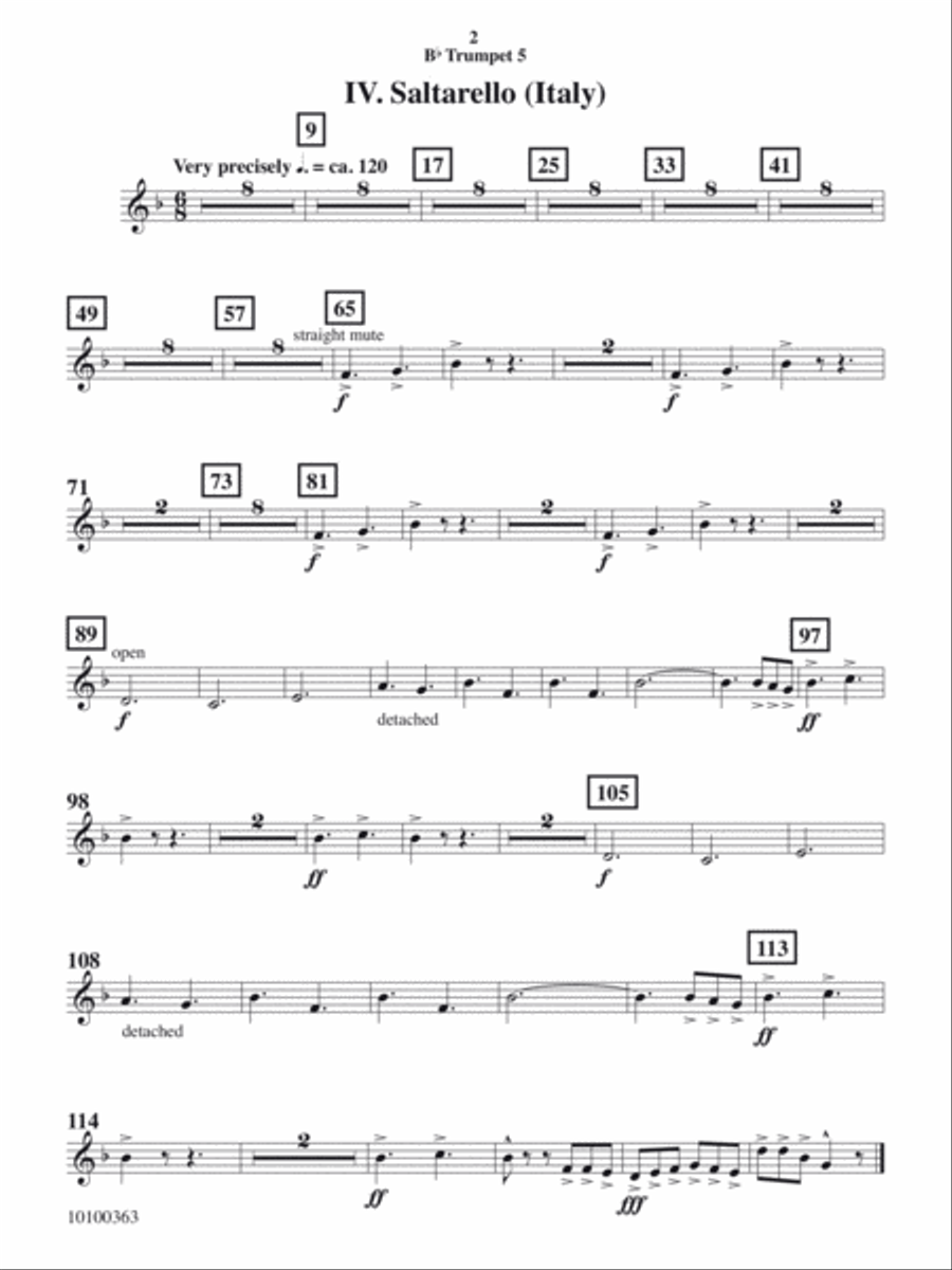 Courtly Airs and Dances - Trumpet 5 Concert Band scores gallery preview page 2