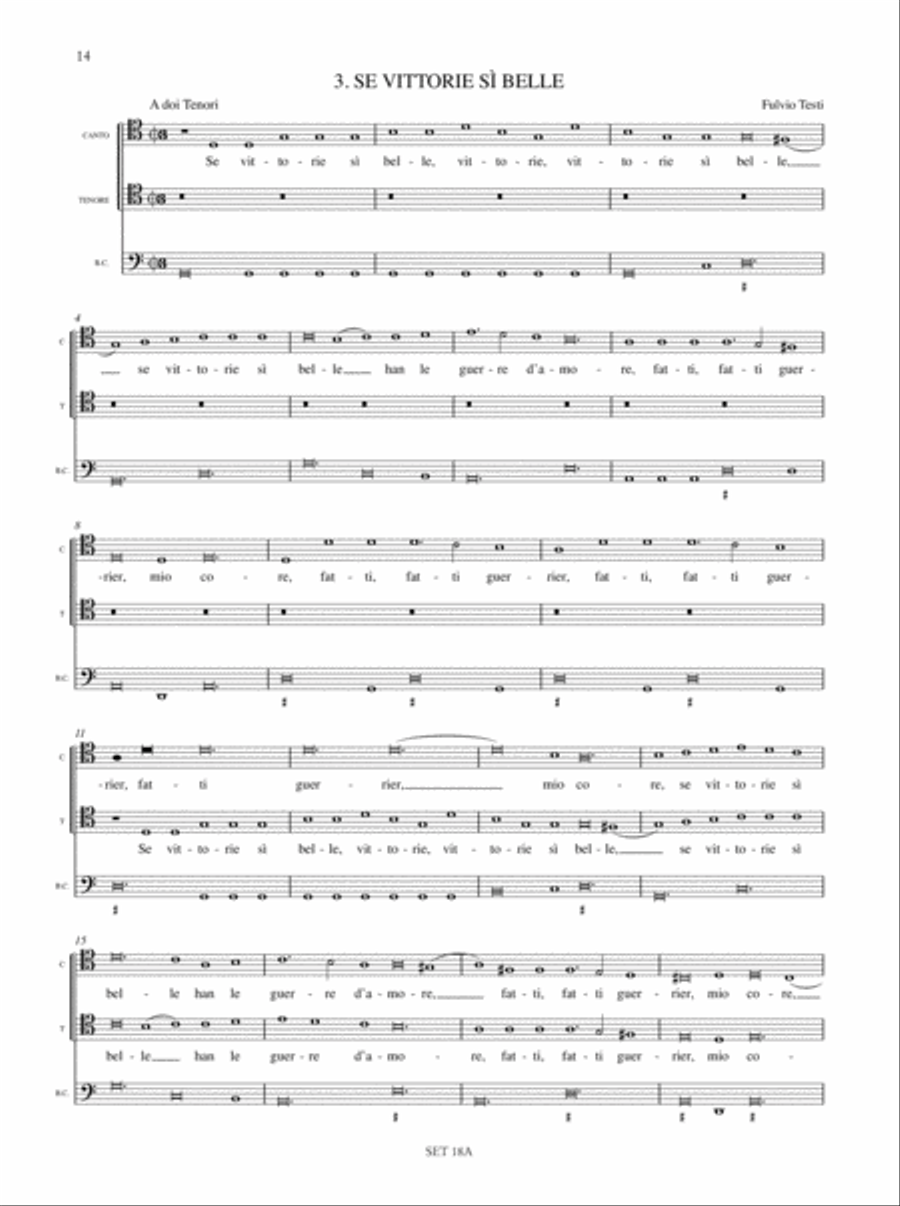 Madrigali. Libro IX (Venezia 1651) [original clefs] Score scores gallery preview page 7