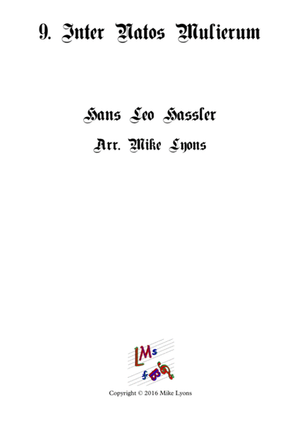 Inter Natos Mulierum - Cantiones Sacrae (Brass quartet) image number null