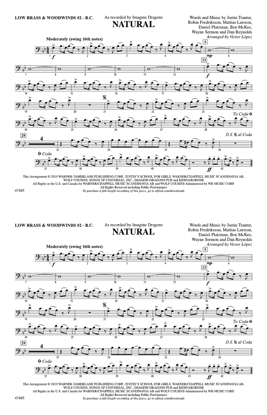 Natural: Low Brass & Woodwinds #2 - Bass Clef