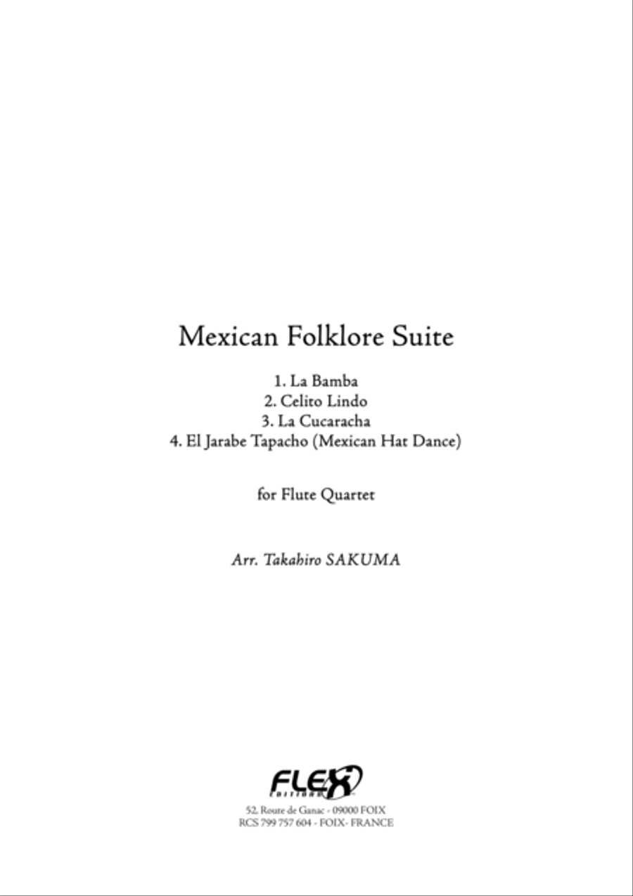 Mexican Folklore Suite Flute Quartet scores gallery preview page 1