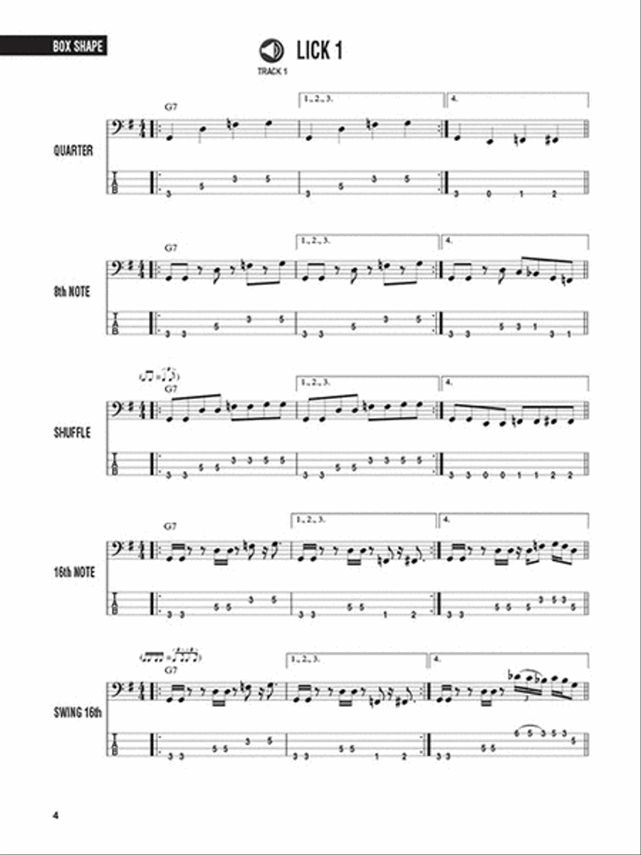 Bass Licks Bass Guitar Tablature scores gallery preview page 3