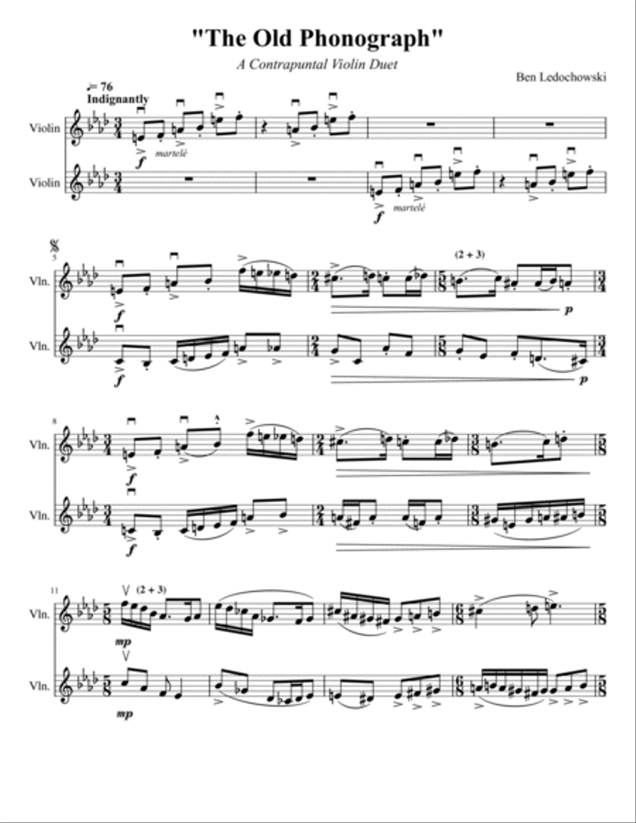 The Old Phonograph Set of Parts scores gallery preview page 1