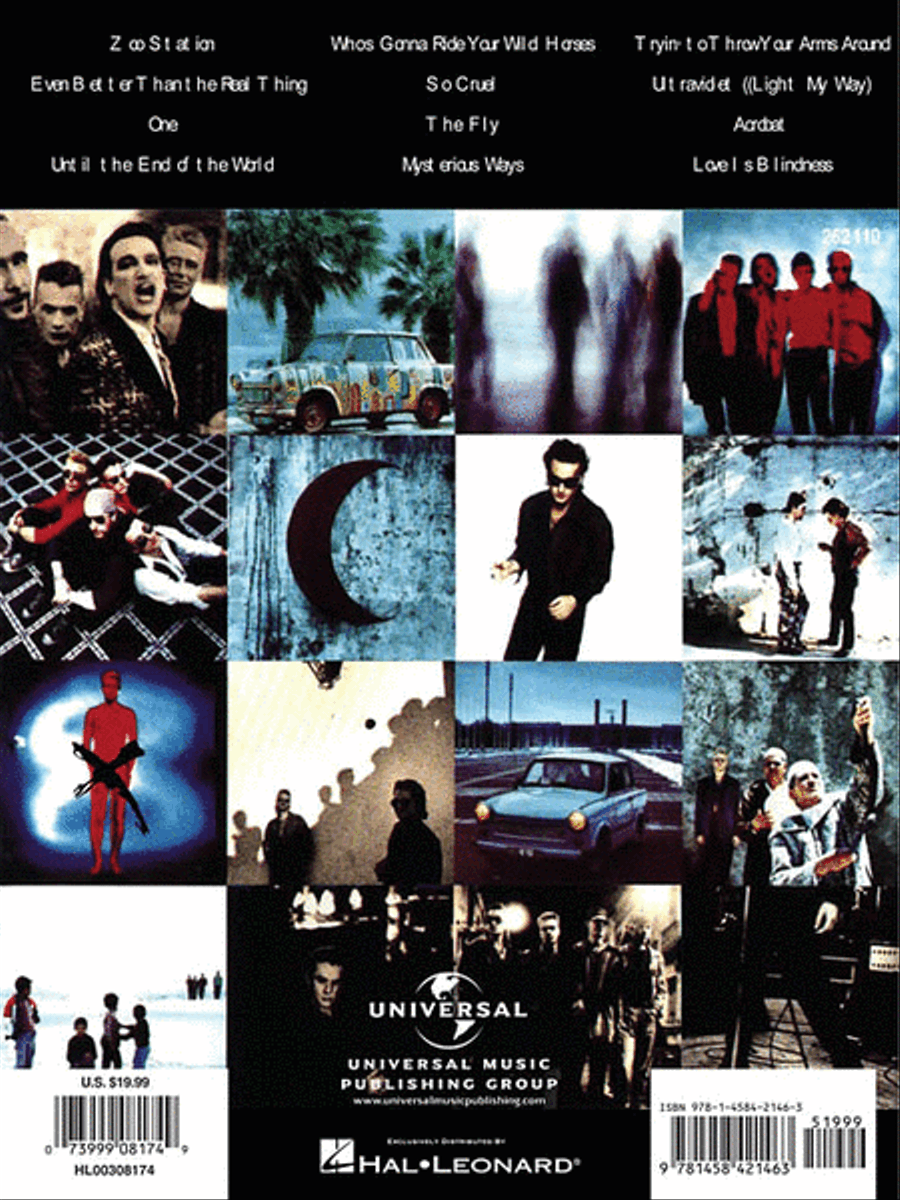 U2 - Achtung Baby Piano, Vocal, Guitar scores gallery preview page 2