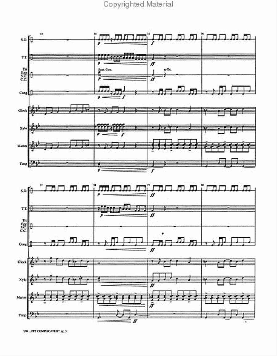 Um... It's Complicated!! Percussion Ensemble scores gallery preview page 3