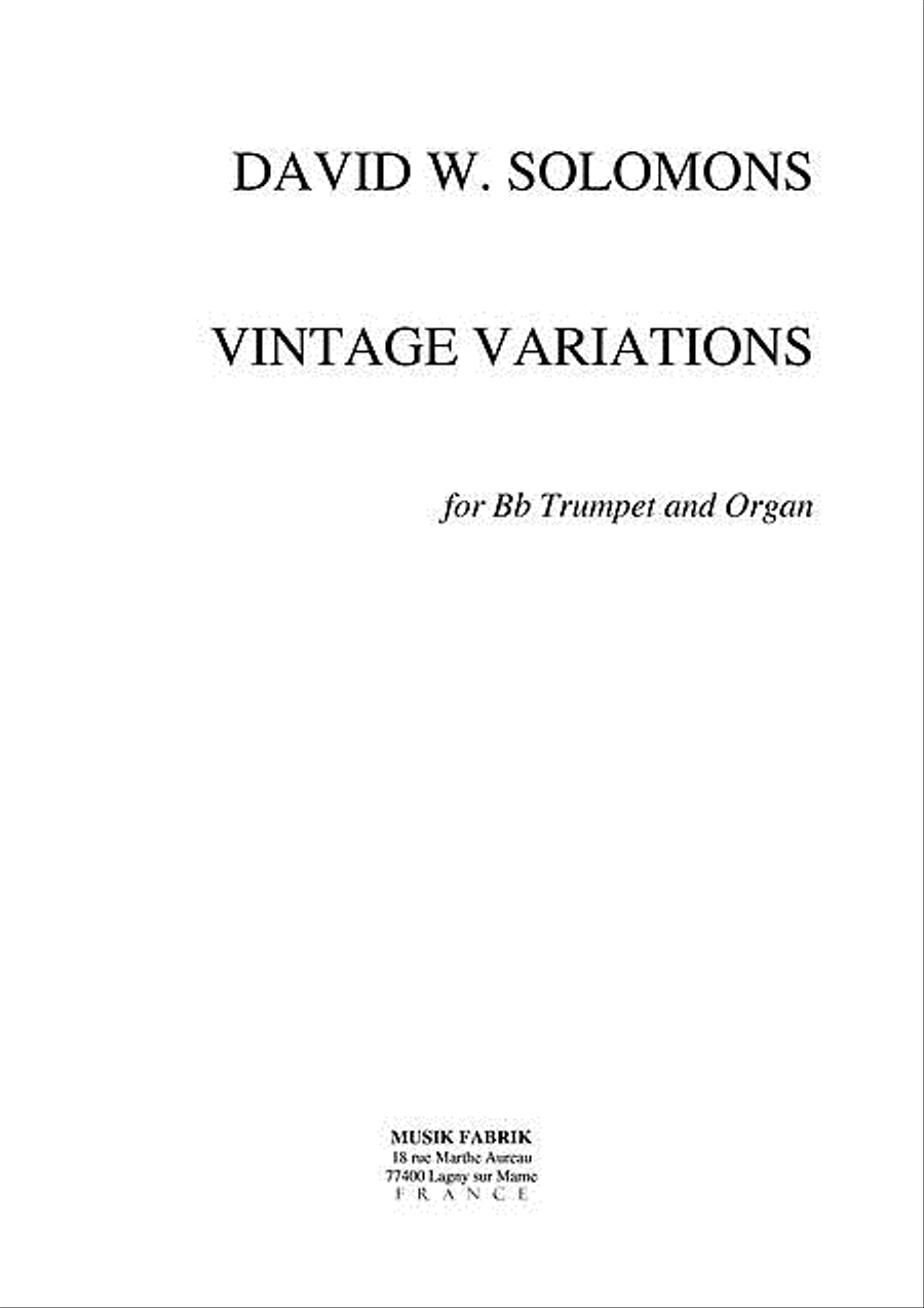Vintage Variations by David Warin Solomons Trumpet - Sheet Music