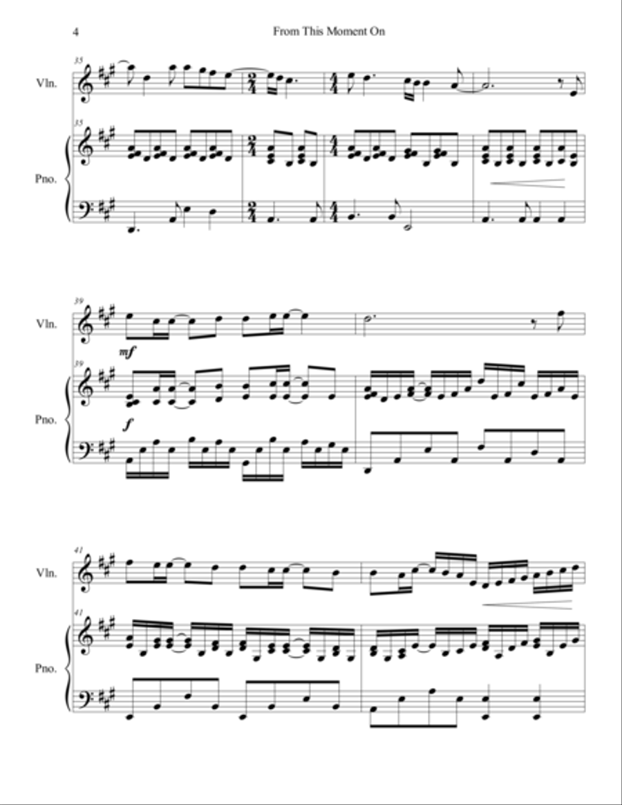 From This Moment On From This Moment On Violin Solo scores gallery preview page 5