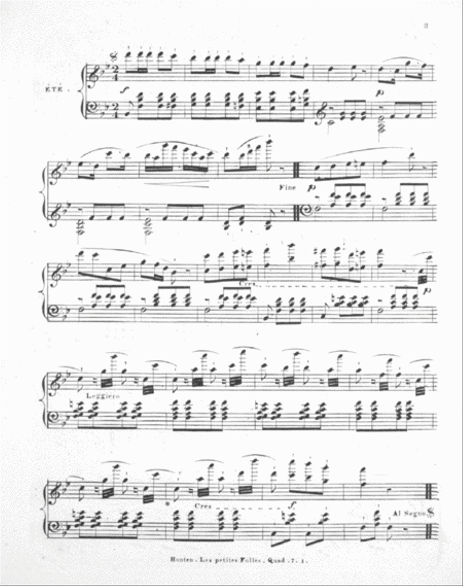 Quadrille de Contredanses et Valse Piano Solo scores gallery preview page 3