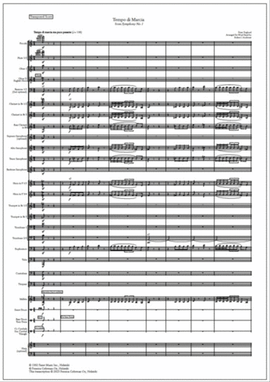 Tempo di Marcia from Symphony No. 1 - Score & parts — Arrangement for wind band Concert Band scores gallery preview page 4