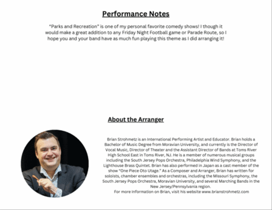 Parks And Recreation Theme Marching Band scores gallery preview page 2
