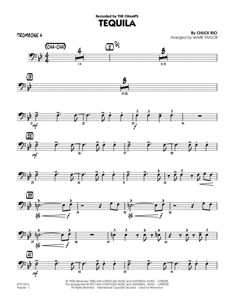 Tequila - Trombone 4 Tequila - Trombone 4 Trombone scores gallery preview page 1