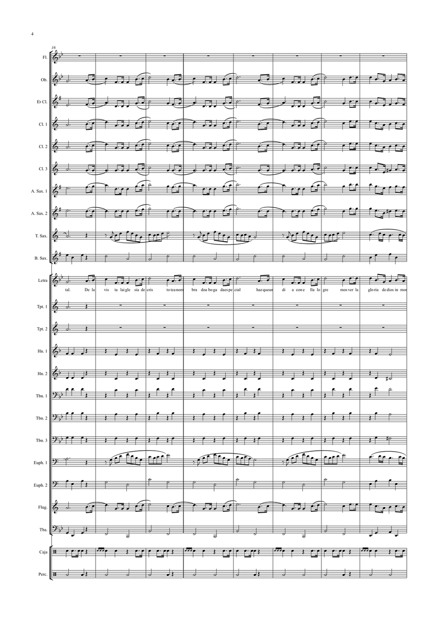 Himno a Santa Lucía (Band) Concert Band scores gallery preview page 4