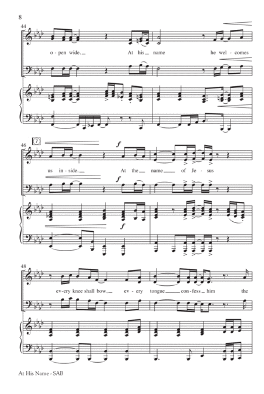 At His Name 3-Part scores gallery preview page 9