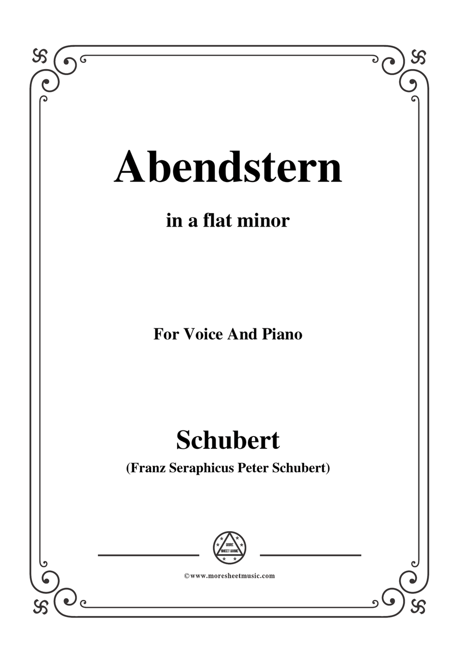 Schubert-Abendstern,in a flat minor,for Voice&Piano