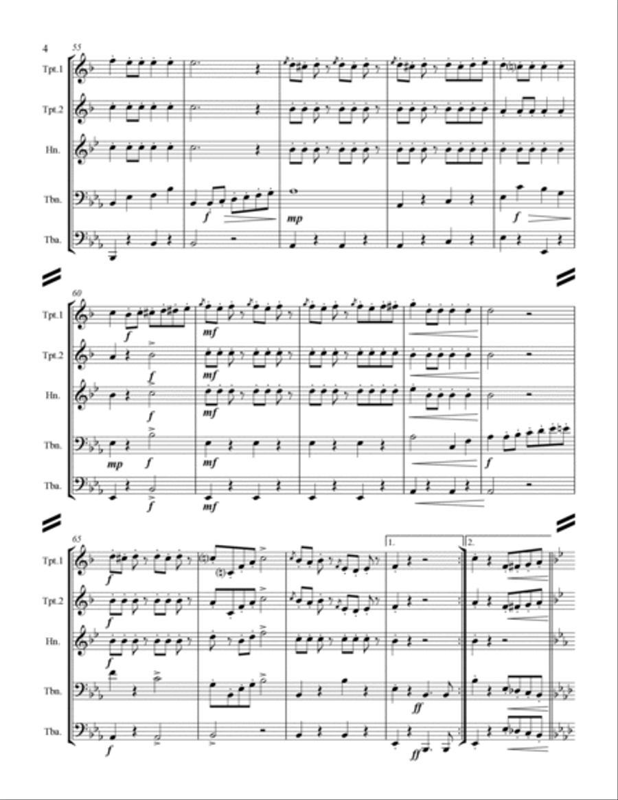 Alte Kameraden - Old Comrades (for Brass Quintet) Brass Quintet scores gallery preview page 5