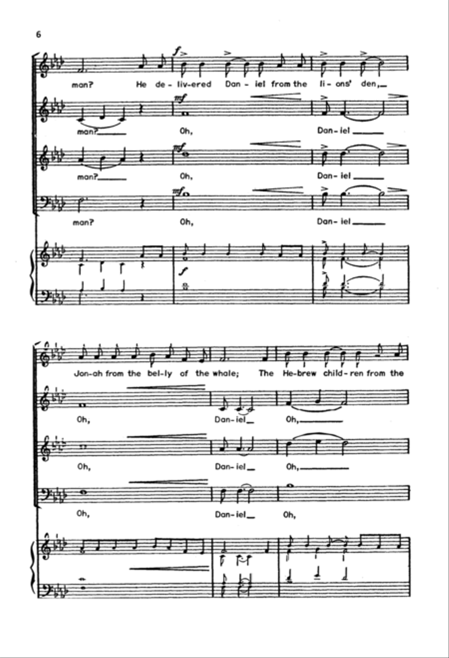 Daniel (Didn't My Lord Deliver Daniel?) (Downloadable) 4-Part scores gallery preview page 4