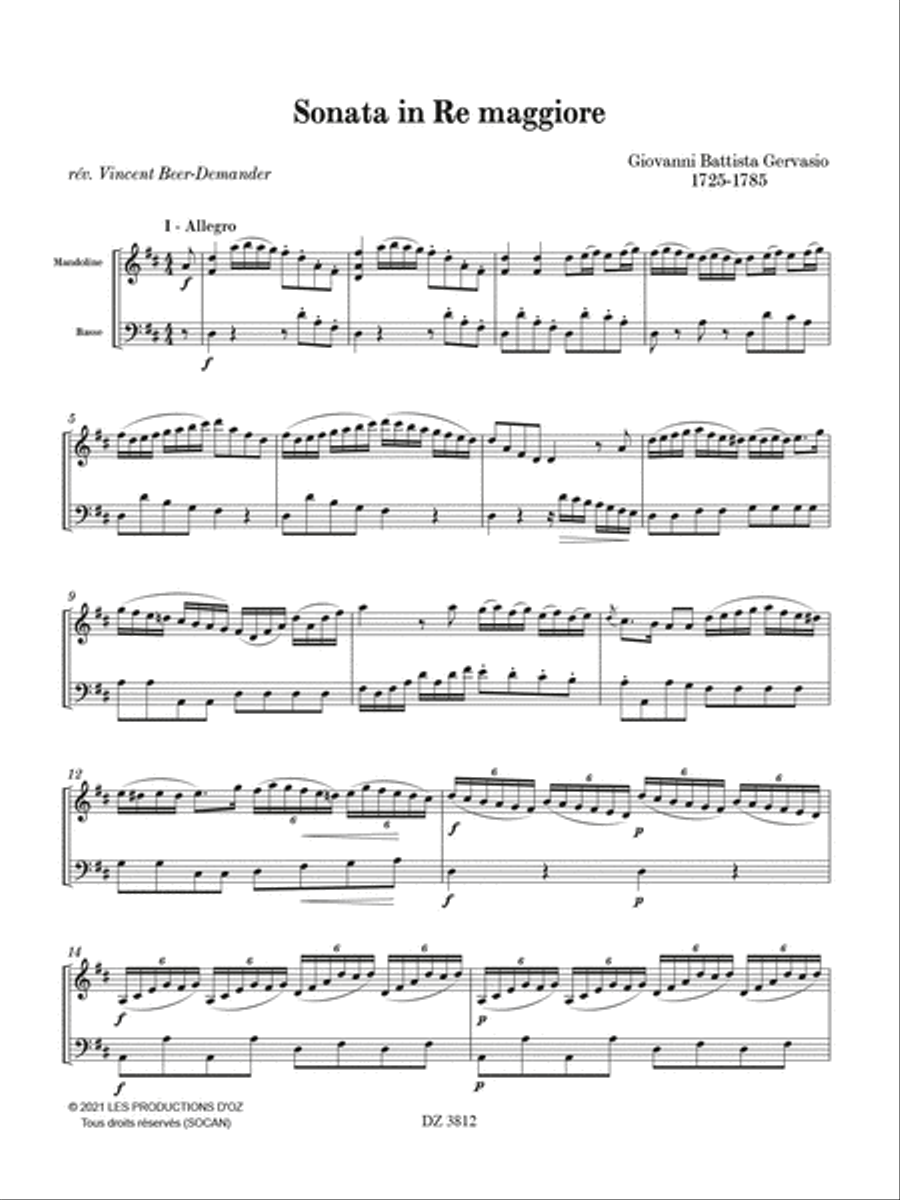 Sonata in Re maggiore Double Bass scores gallery preview page 2