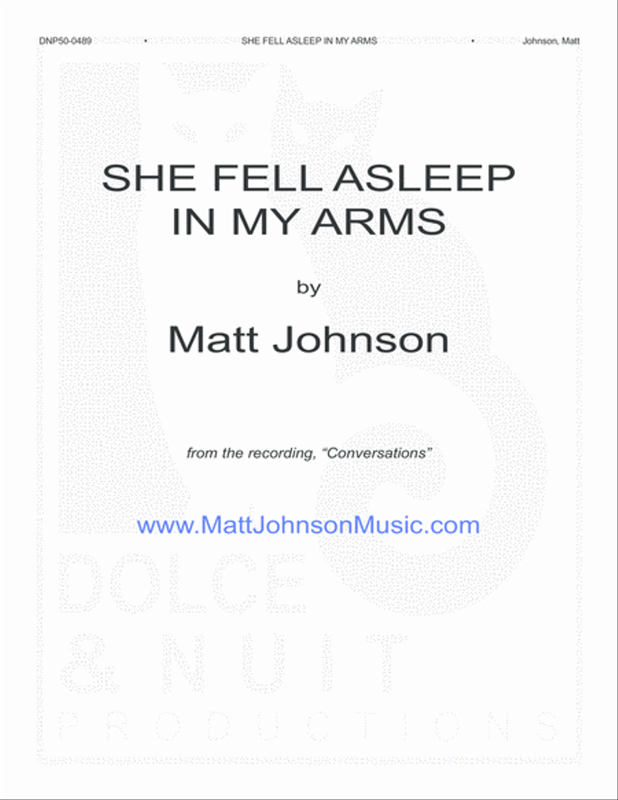 She Fell Asleep in My Arms Piano Solo scores gallery preview page 1