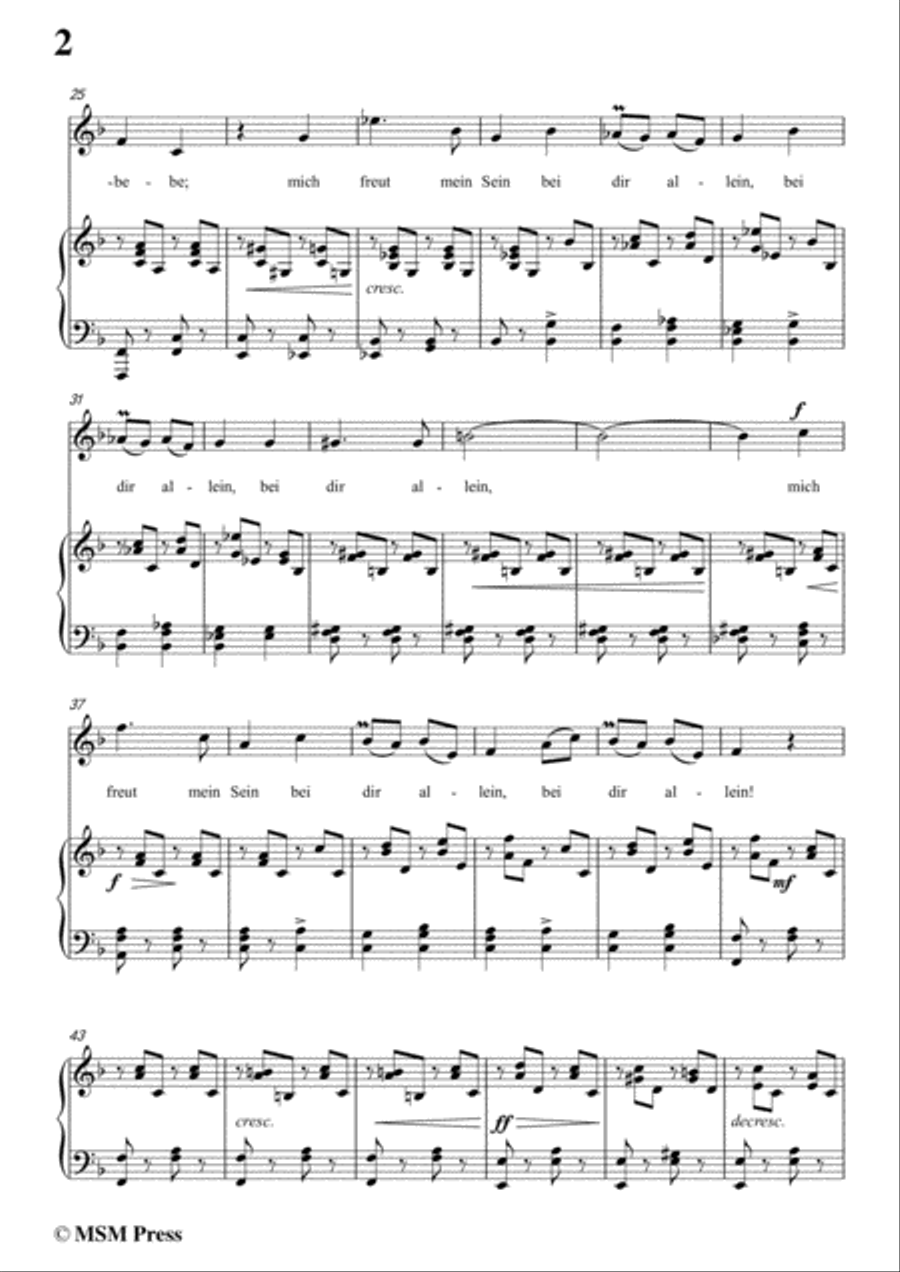 Schubert-Bei dir,in F Major,Op.95,No.2,for Voice and Piano Voice Solo scores gallery preview page 4