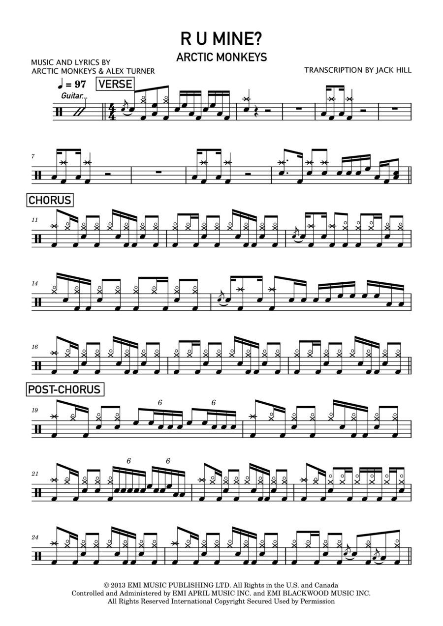 R U Mine? Drum Set scores gallery preview page 1