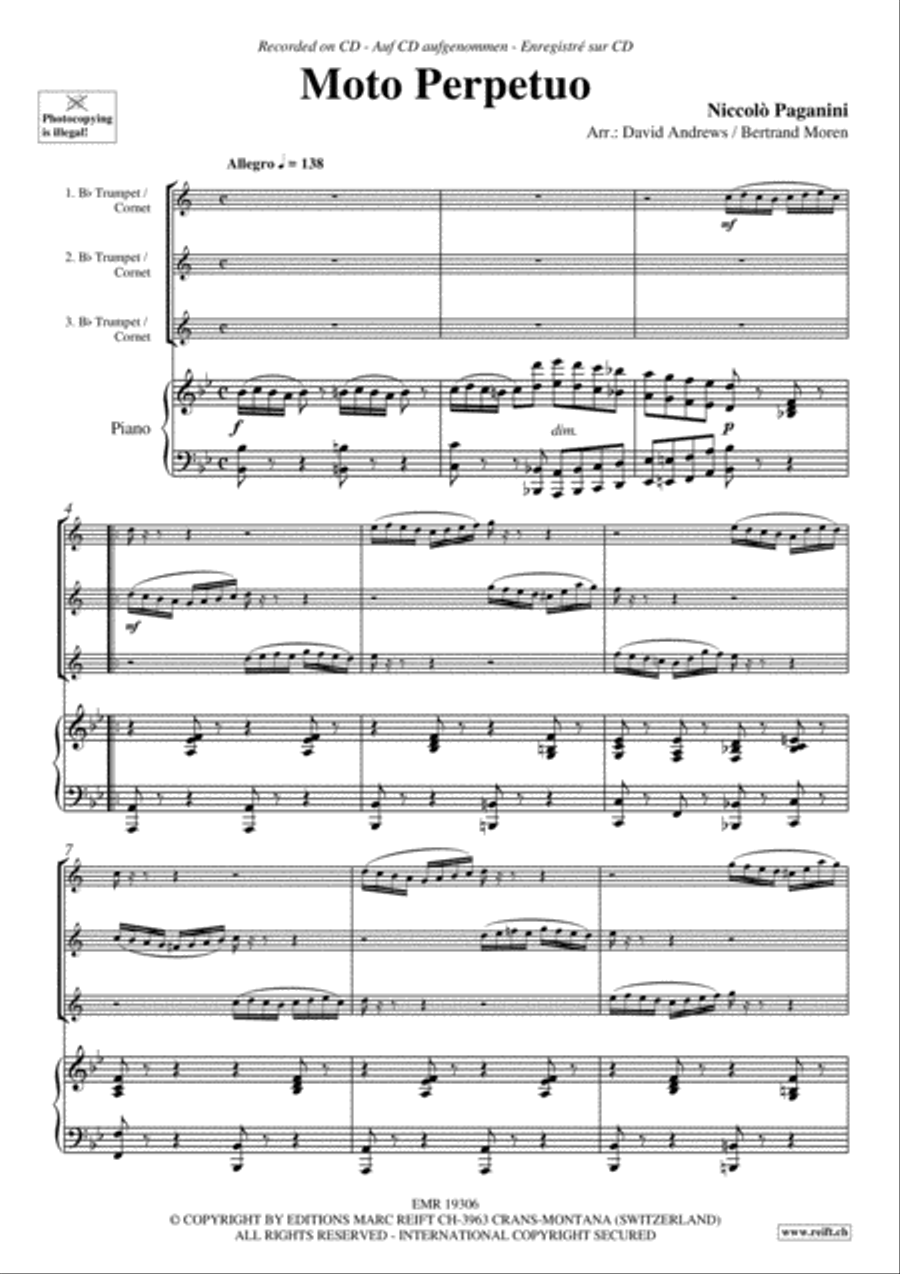 Moto Perpetuo Trumpet Trio scores gallery preview page 4