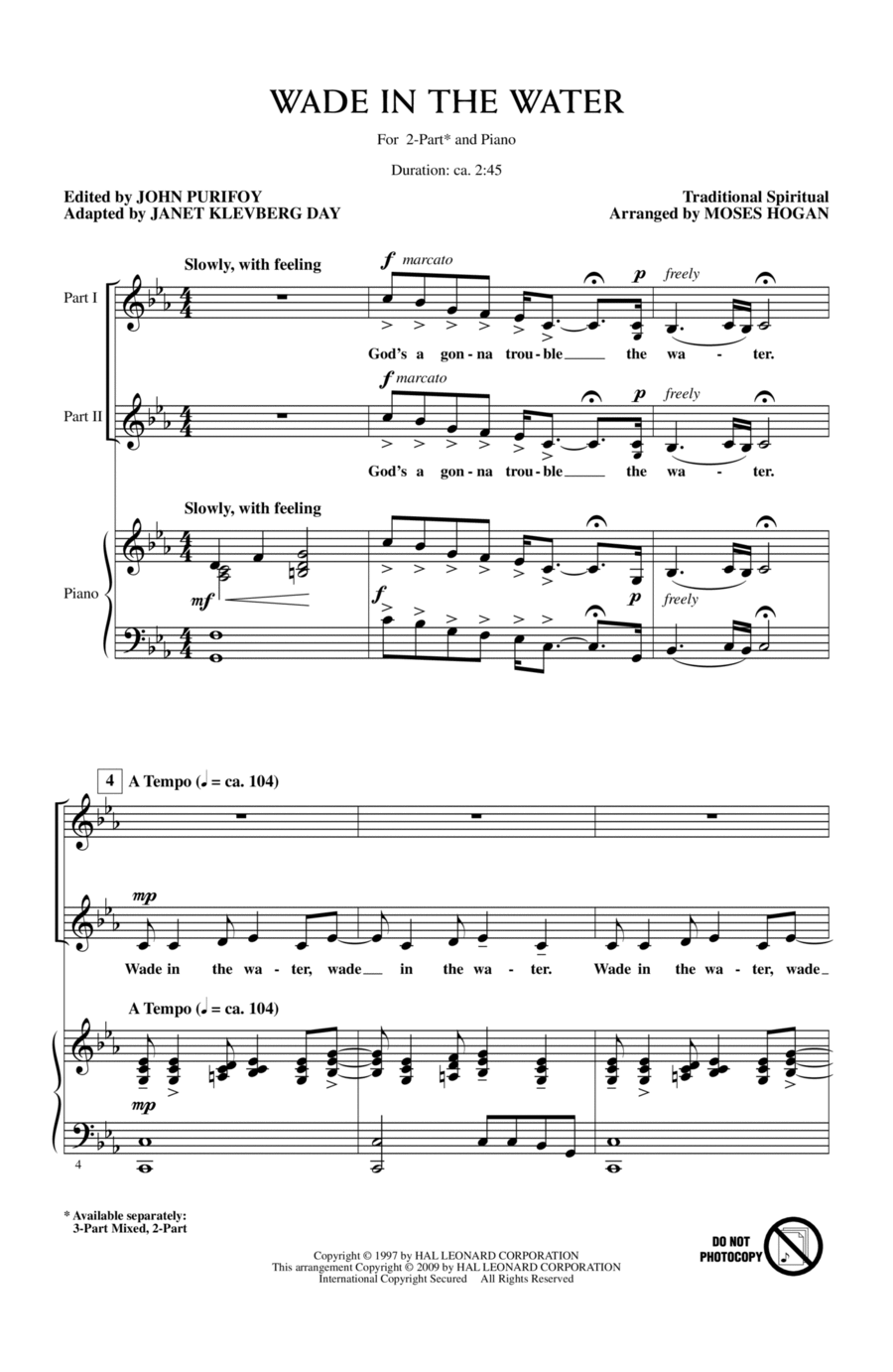 Wade In The Water 2-Part scores gallery preview page 1