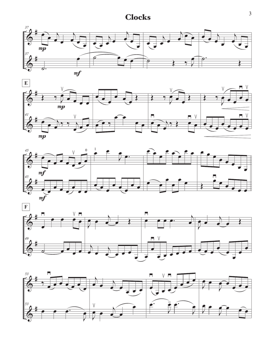 Clocks String Duet scores gallery preview page 3