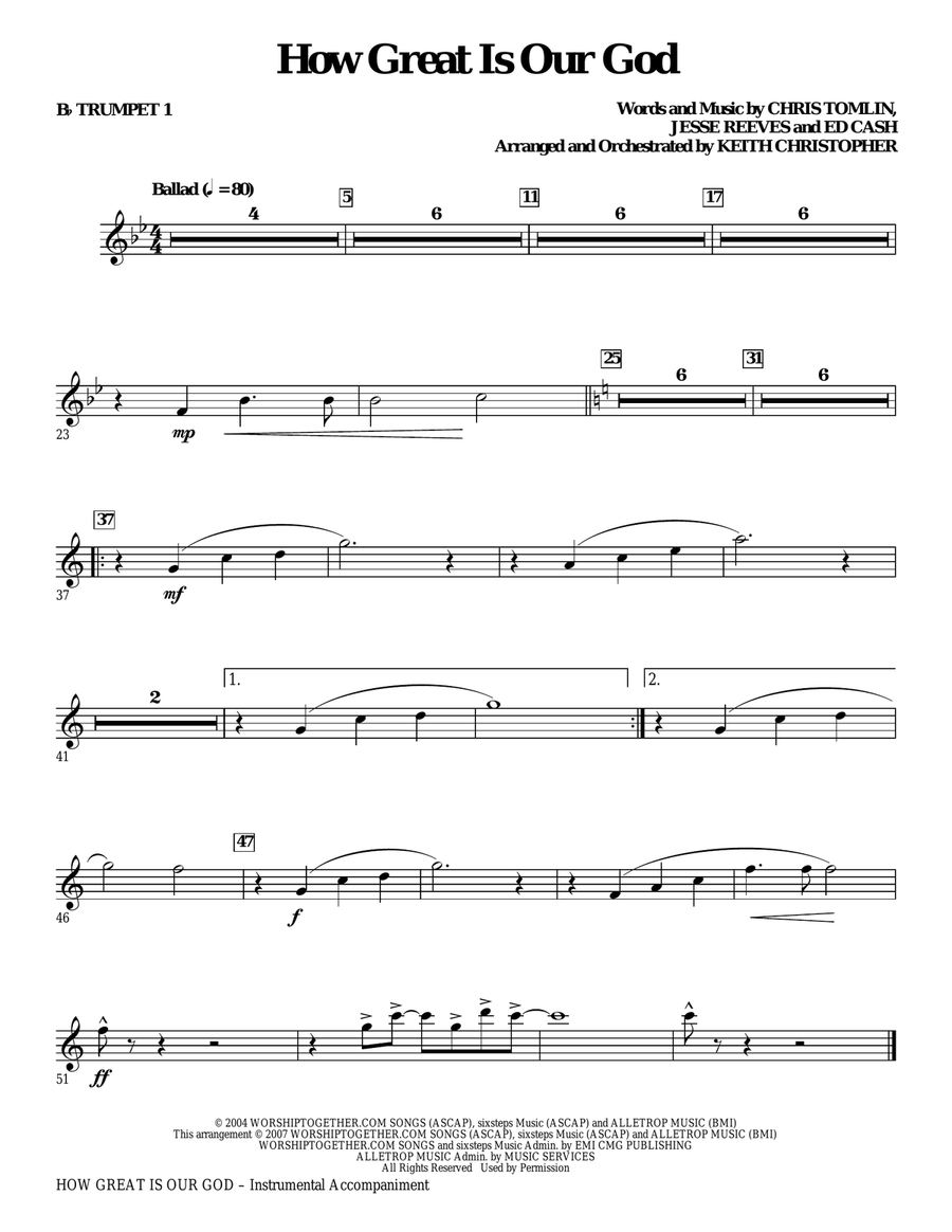 How Great Is Our God - Bb Trumpet 1