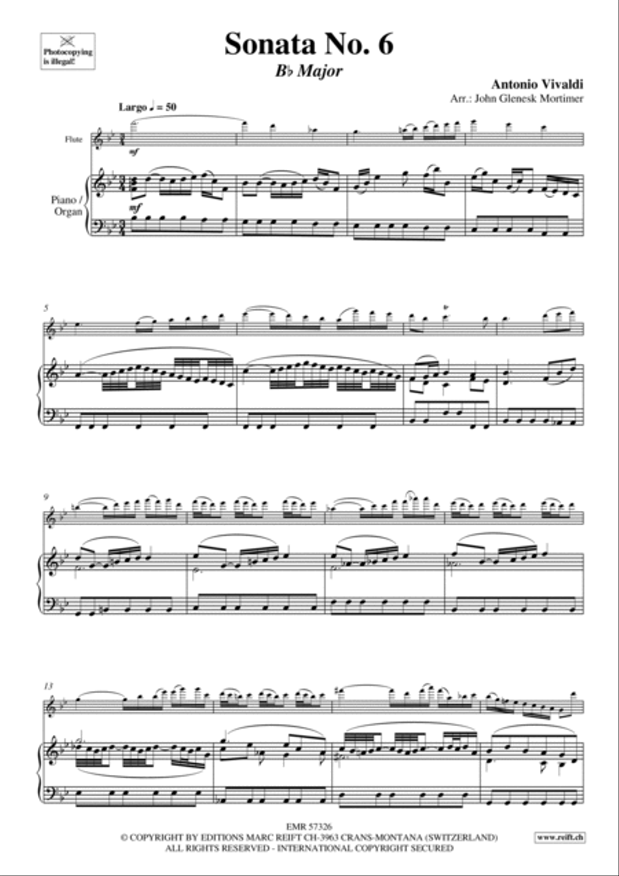 Sonata No. 6 Flute Solo scores gallery preview page 4