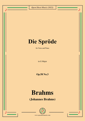 Brahms-Die Sprode,Op.58 No.3 in G Major