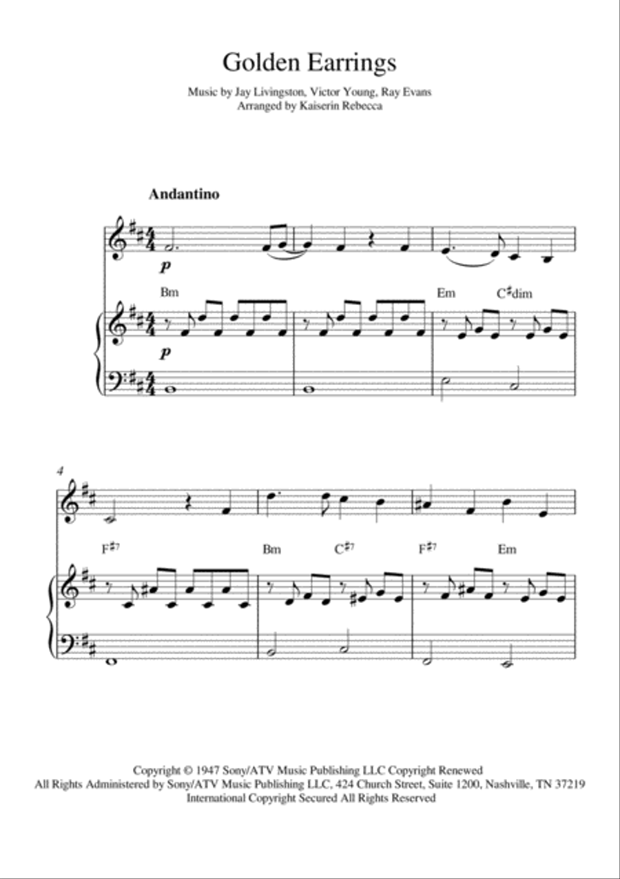 Golden Earrings Violin Solo scores gallery preview page 1