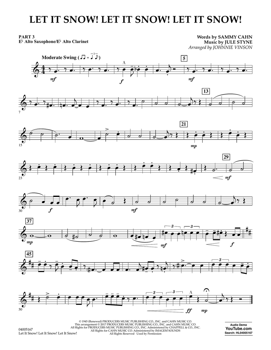 Let It Snow! Let It Snow! Let It Snow! - Pt.3 - Eb Alto Sax/Alto Clar. Concert Band scores gallery preview page 1
