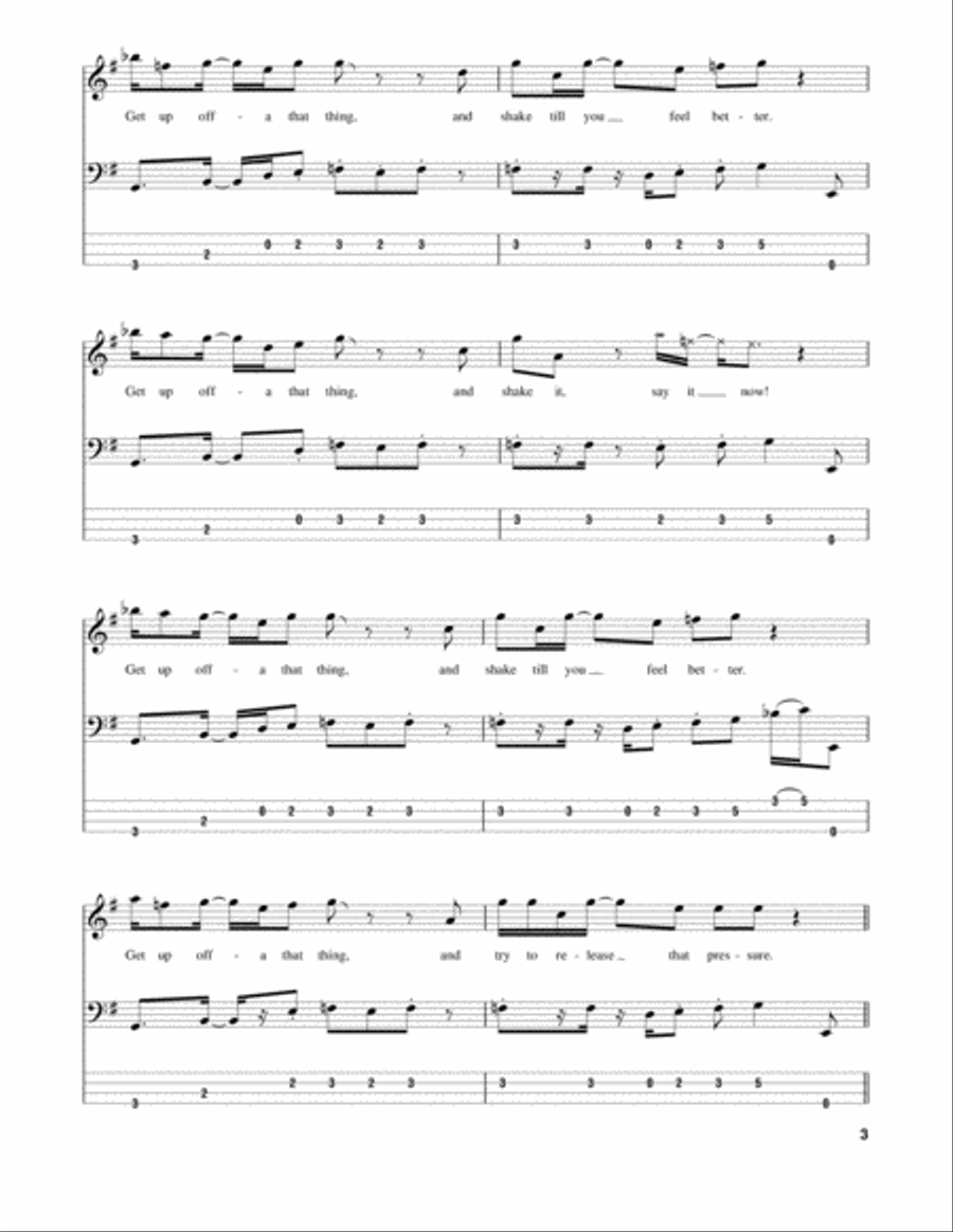 Get Up Offa That Thing Guitar Tablature scores gallery preview page 3