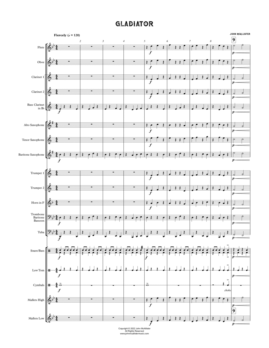 Gladiator - for concert band Concert Band scores gallery preview page 1