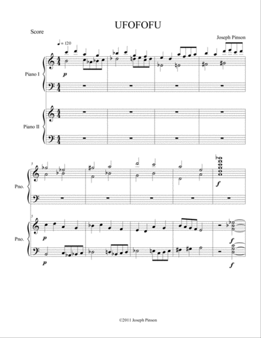 UFOFOFU Piano scores gallery preview page 1