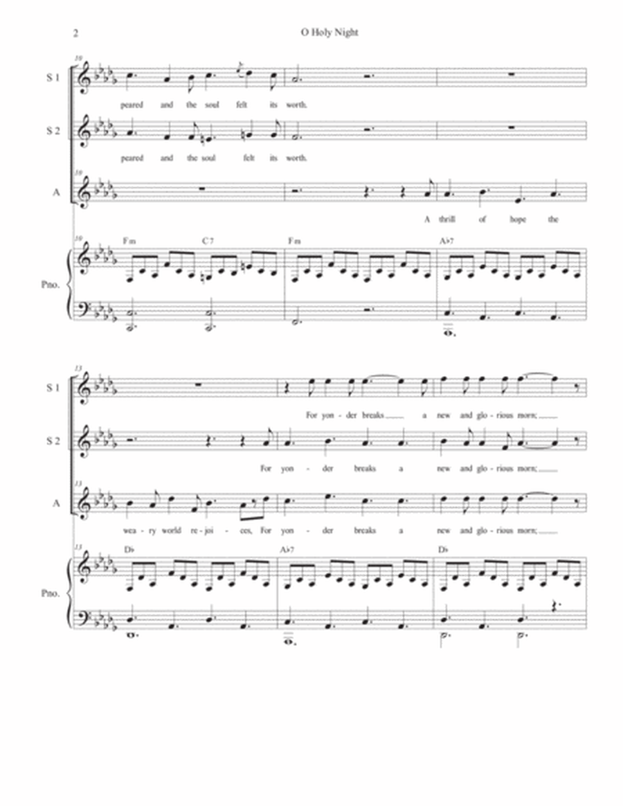 O Holy Night (Vocal Trio - (SSA) - High/Medium Key) image number null