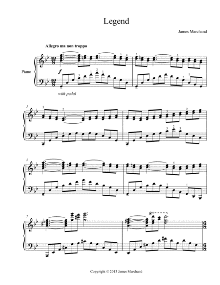 Legend Legend Piano Solo scores gallery preview page 1