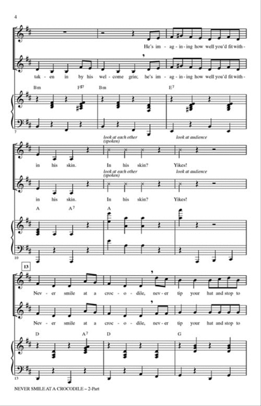 Never Smile at a Crocodile Choir scores gallery preview page 3