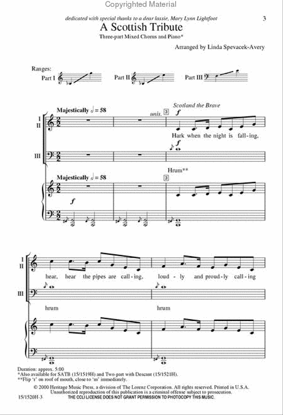 A Scottish Tribute 3-Part scores gallery preview page 2