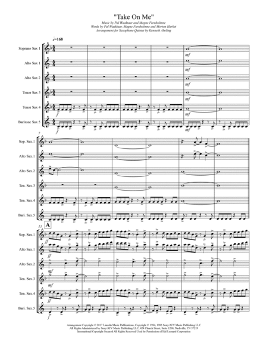 Take On Me Small Ensemble scores gallery preview page 2